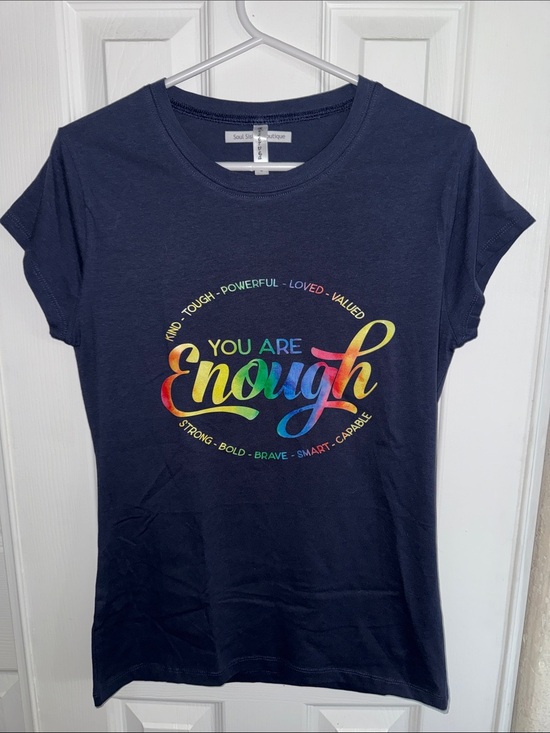 Reserved Tops - "You Are Enough" Navy Tee